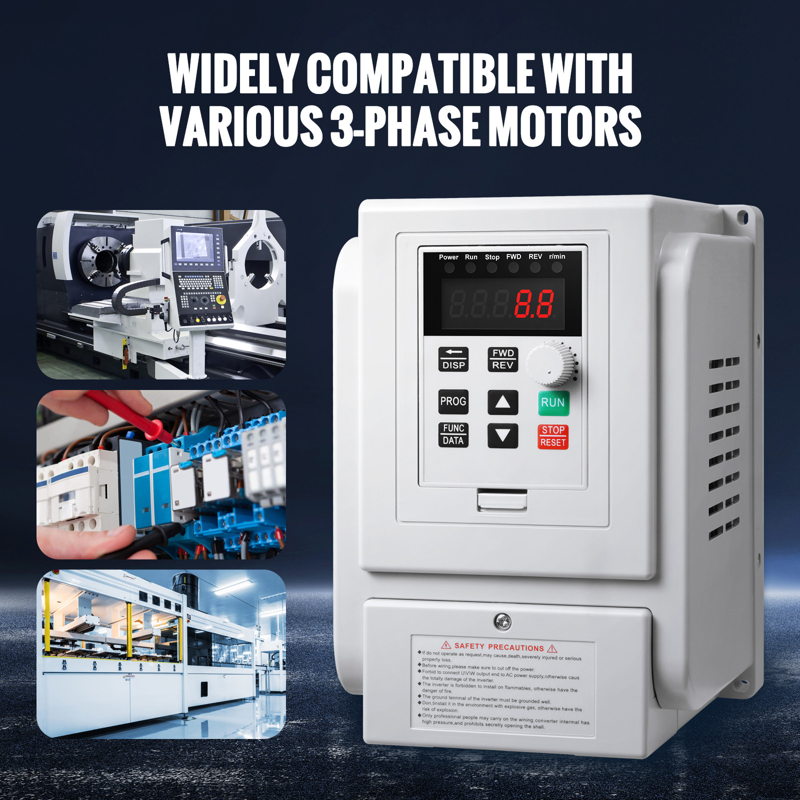3HP 2.2KW 10A Variable Frequency Drive VFD for 3-Phase Motor Speed Control