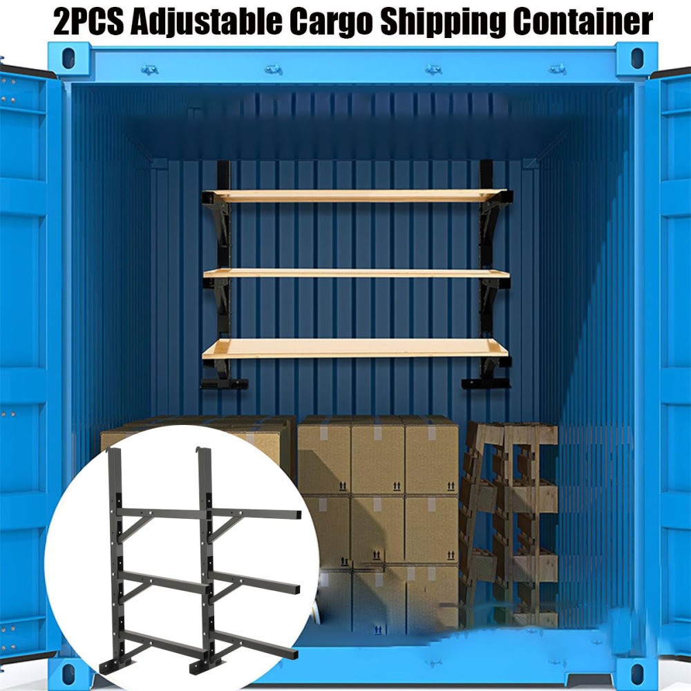 2PCS Adjustable Cargo Shipping Container Shelving Shelf Brackets up to 1000 Lbs