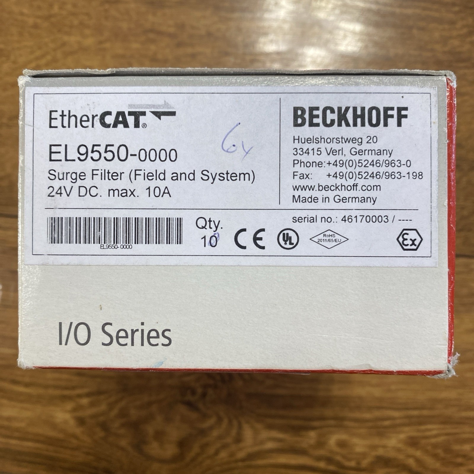 Beckhoff EtherCAT Rap 9550-0000 Surge Filter 4 piece