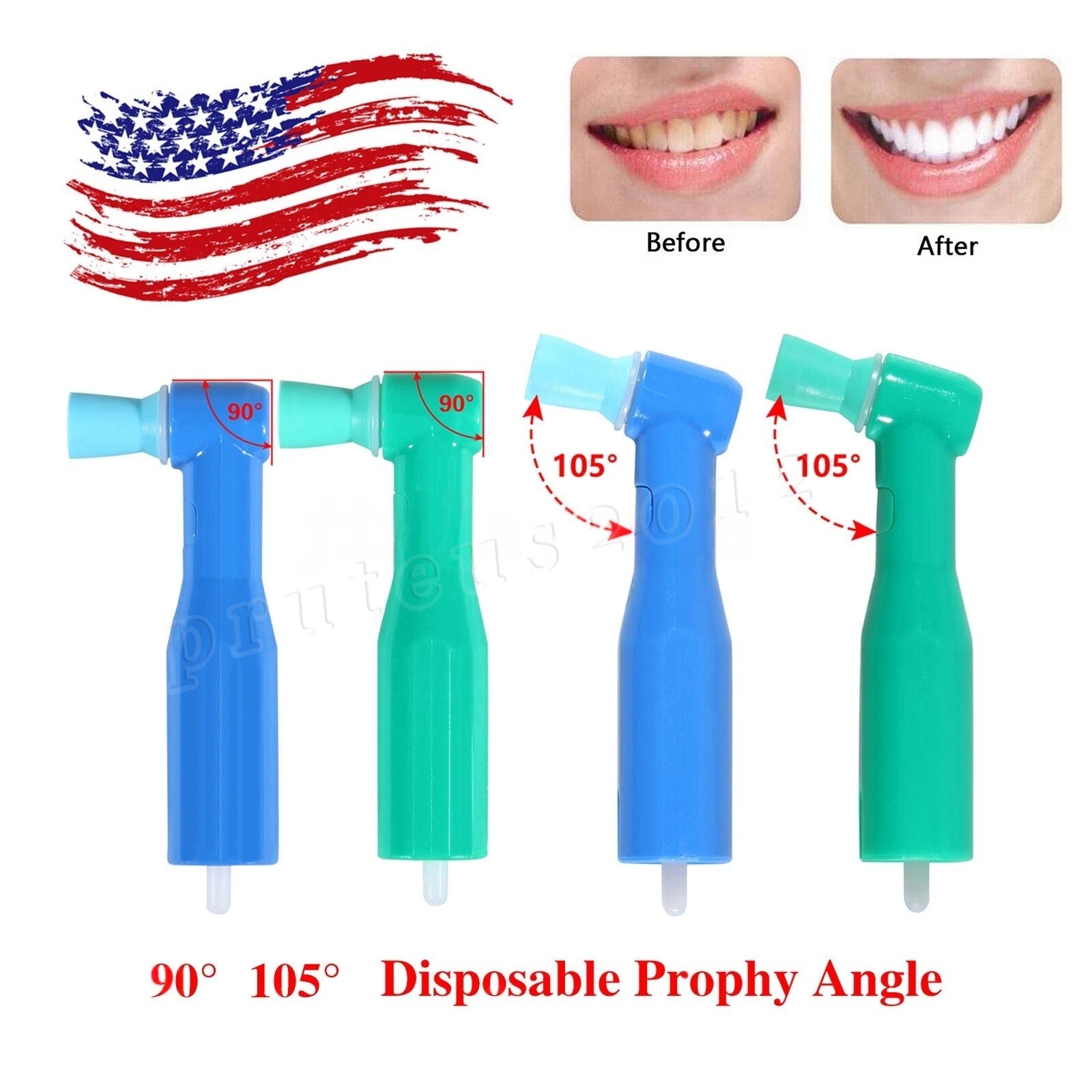 100 500/pk Copas desechables de ángulo de profilaxis dental Taza Suave y Firme