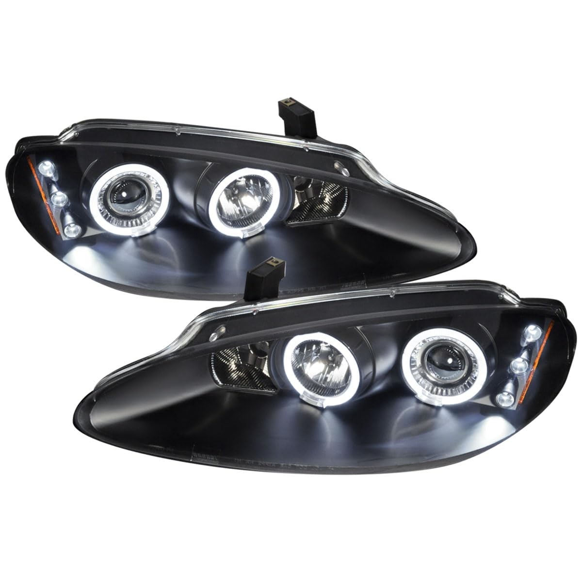 1998 2004 Dodge Intrepid LED Dual Rims Projector Headlights Pair Black