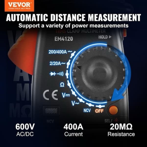 400 Amp Digital Clamp Meter AC DC Multimeter True RMS Auto Ranging NCV