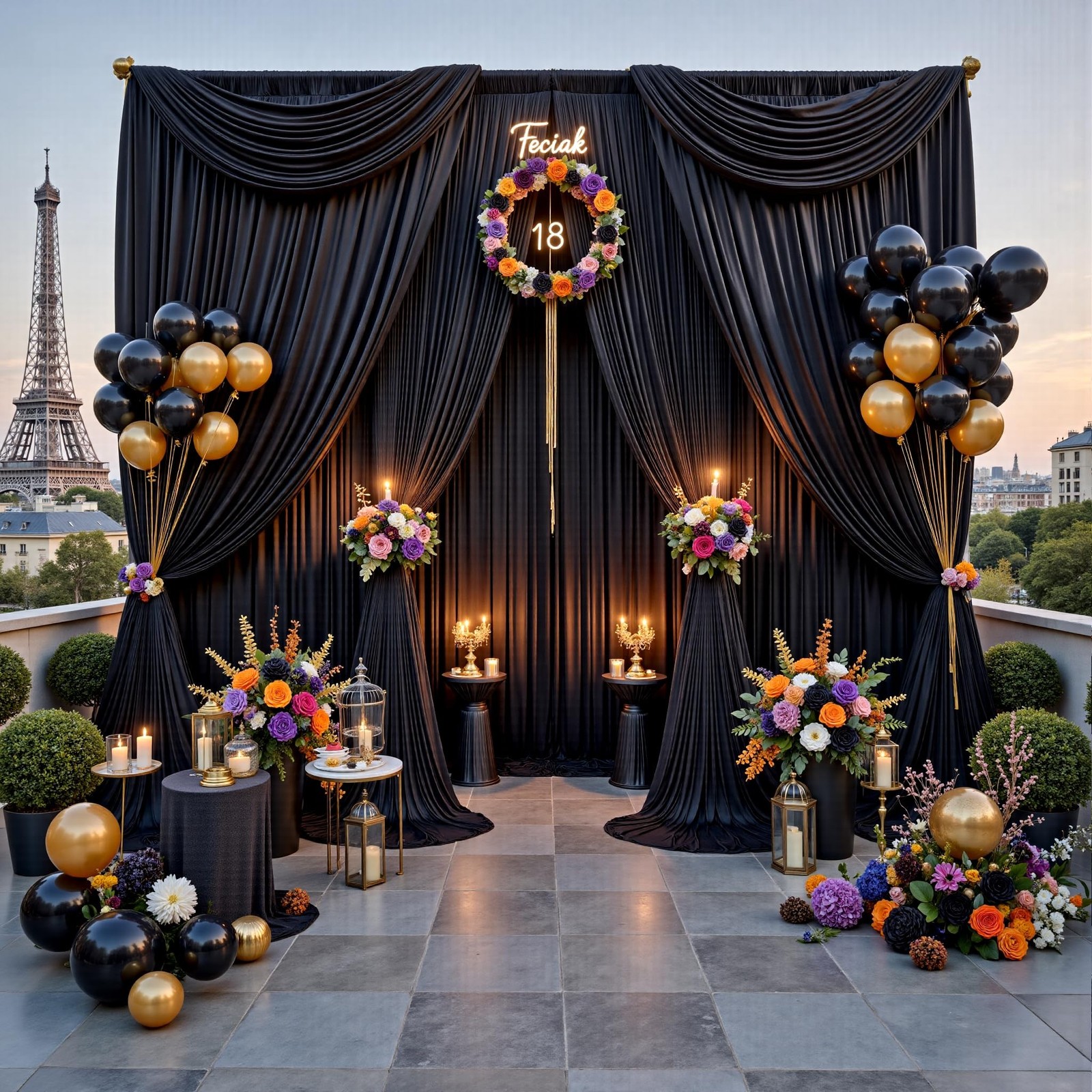 12ft x 10ft Black Backdrop Curtains for Parties, Wrinkle Free 2 Panels Photo …