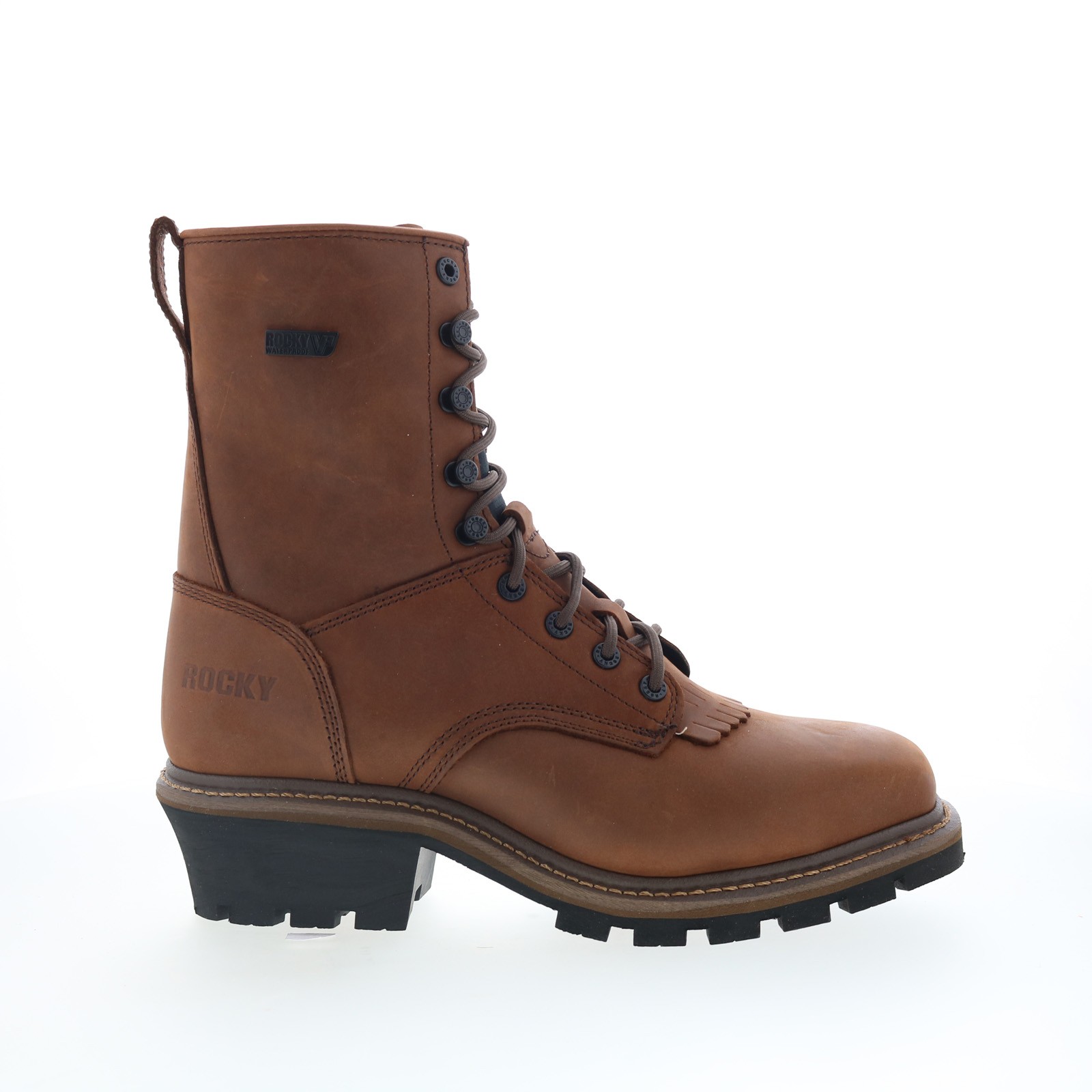 Rocky Square Toe Logger Composite Toe WP 9″ Work Boot Mens Brown Work Boots