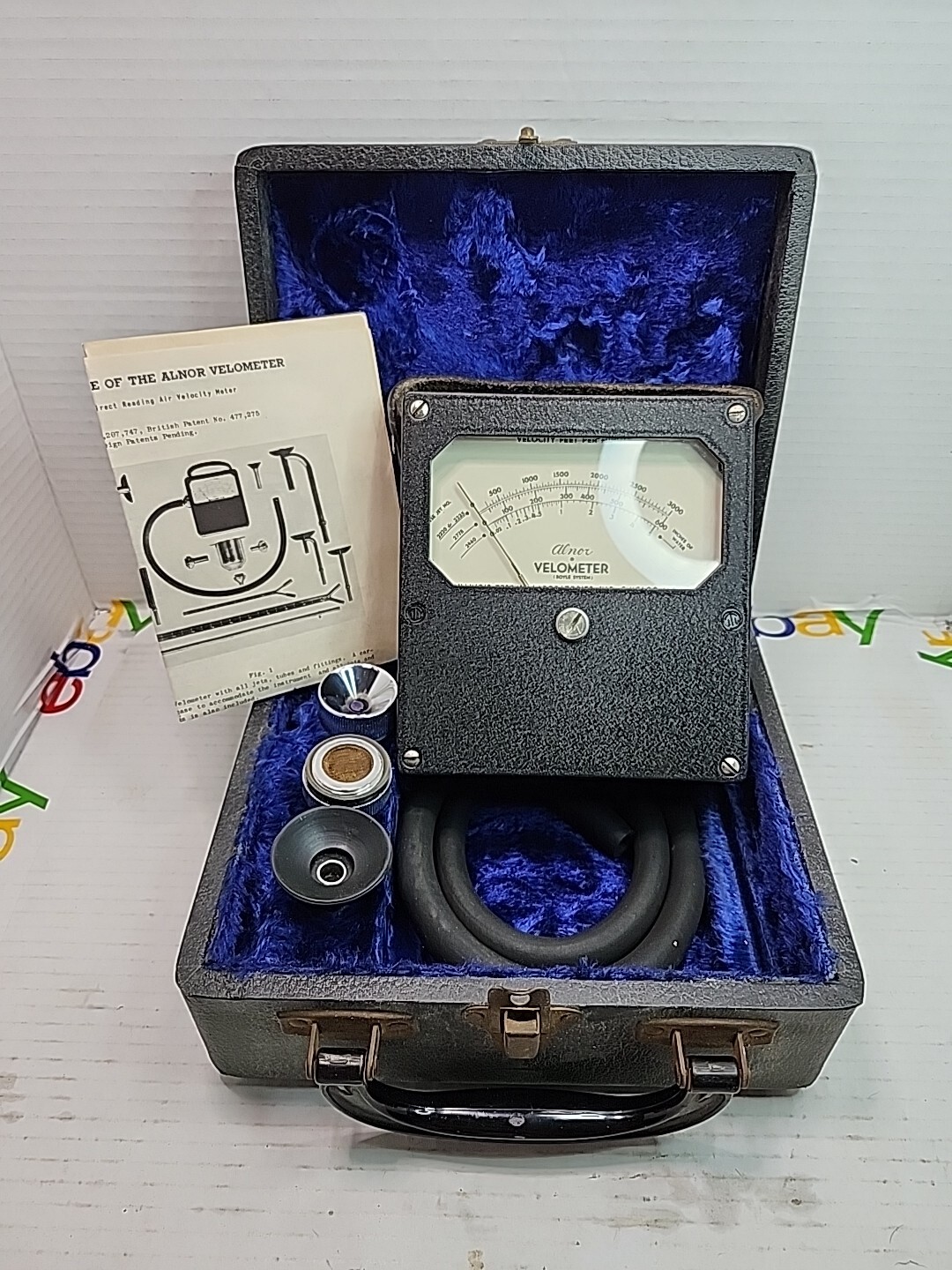 Alnor Series Velometer Type 3002 Air Velocity Flow Meter In Original Case 1956