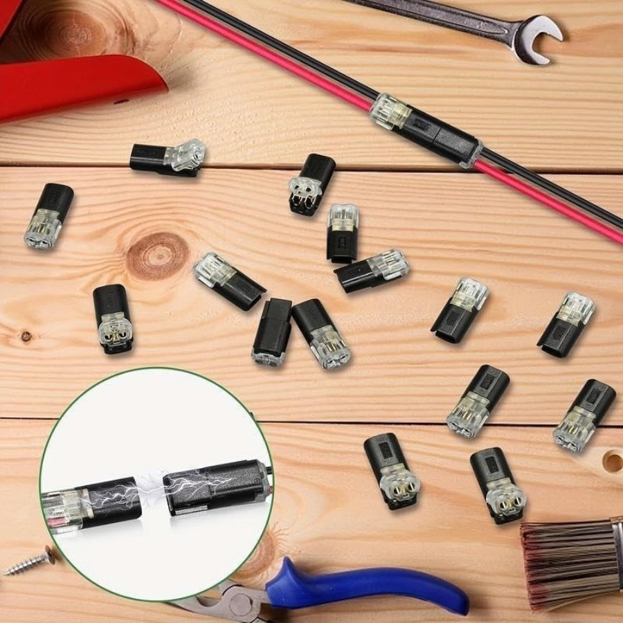 50PCS Double Wire Plug in Connector with Locking Buckle, Locking Easy to Use