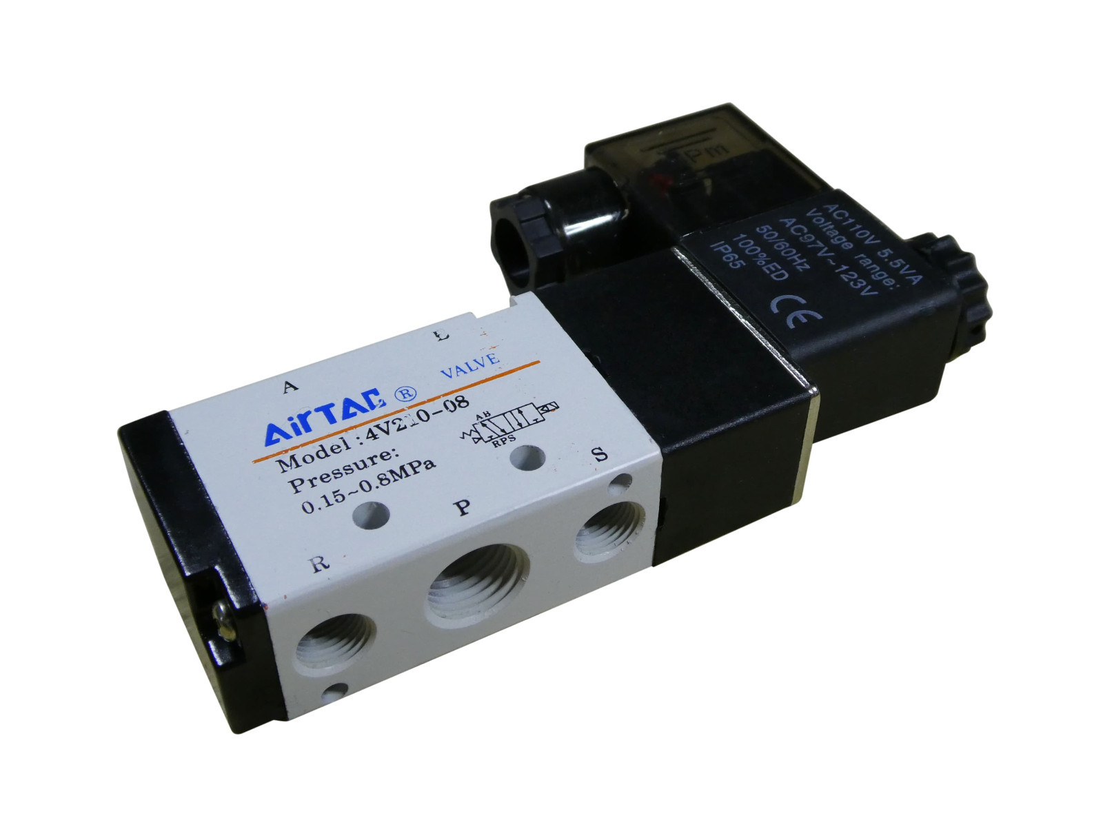 4V210-08 5 Way 2 Position Solenoid Pneumatic Air Valve 1/4″ BSPT 110V Double 120