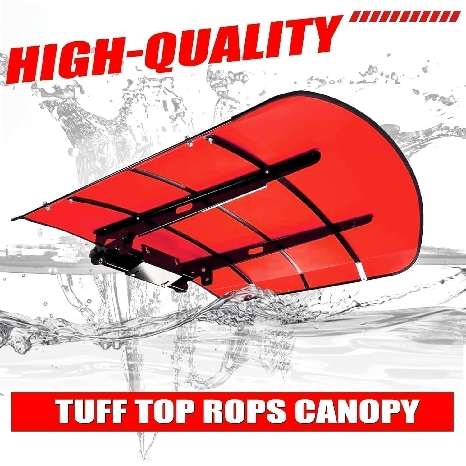Sun Shield Tuff Top Tractor Canopy For 2″ x 2″ or 2″ x 3″ ROPS 48″ X 52″ Red NEW