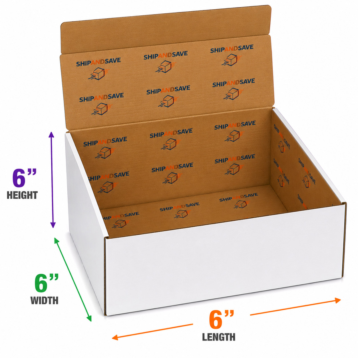6x6x6 White Corrugated Mailer Boxes 50-2000 Shipping Packing Folding Cartons