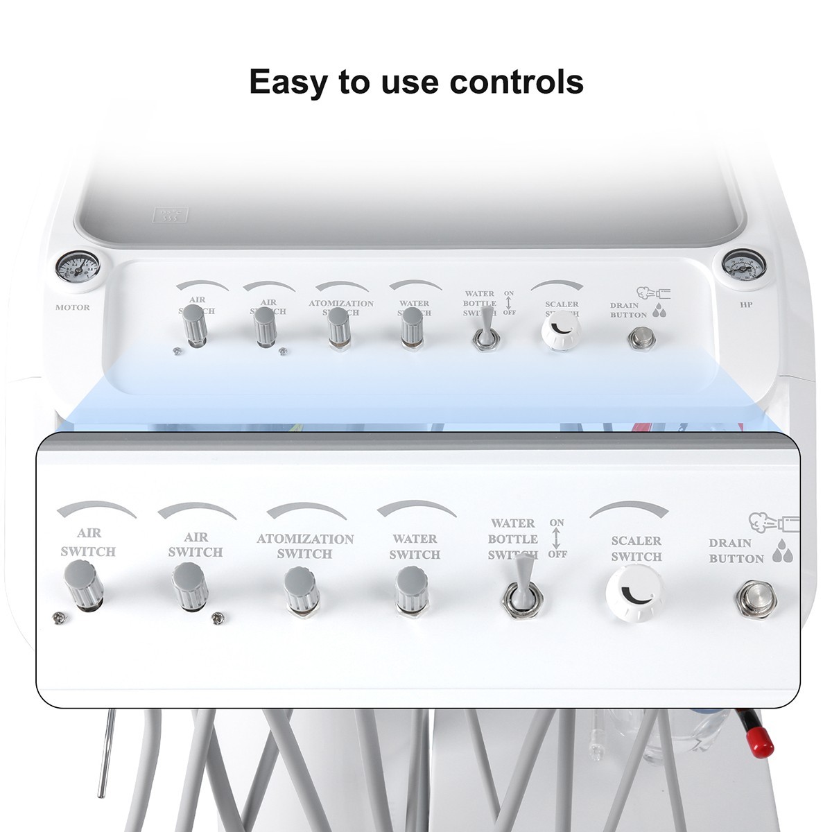 Portable Dental Delivery Unit Cart 4 Holes /Handpiece Maintenance Lubrication