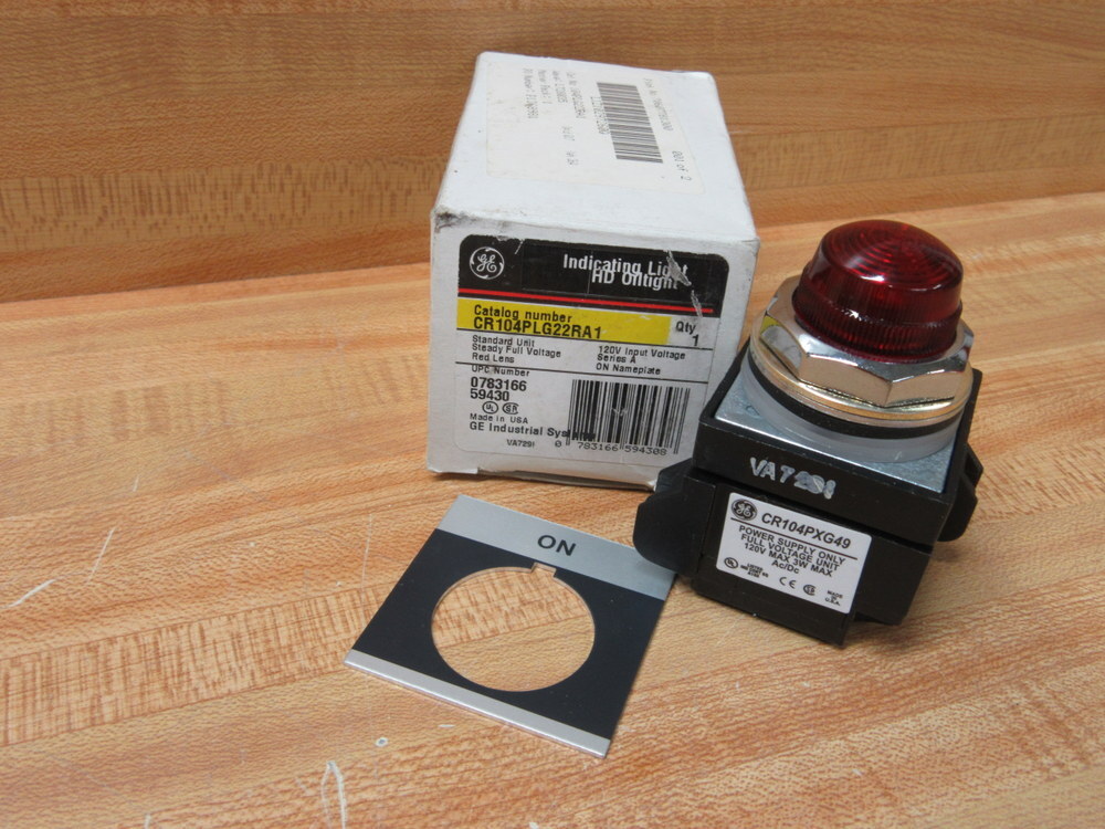 General Electric CR104PLG22RA1 Indicating Light GE W/CR104PXG49