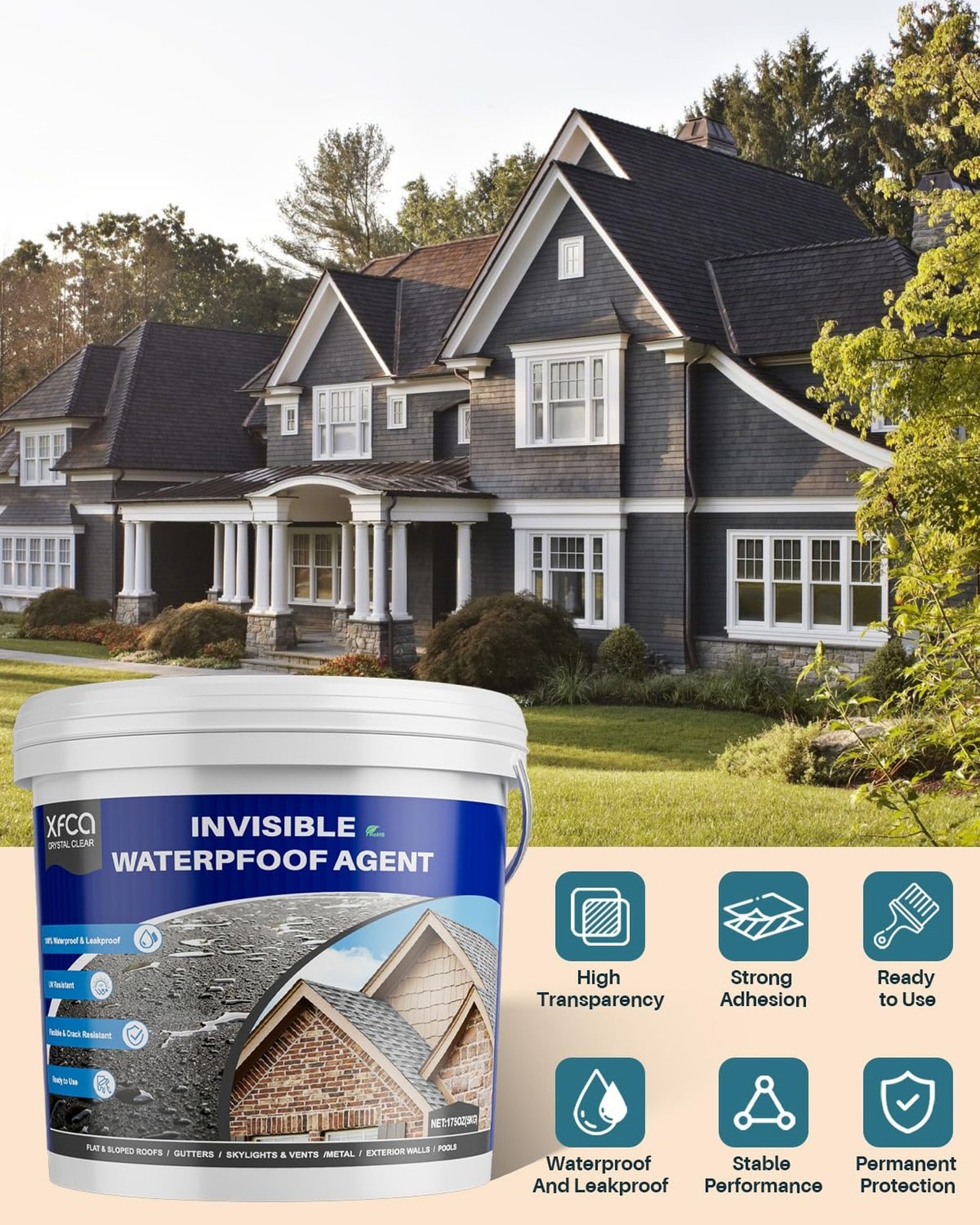 Transparent Waterproof Sealant,175oz Clear Transparent Waterproof Coating,Liq…