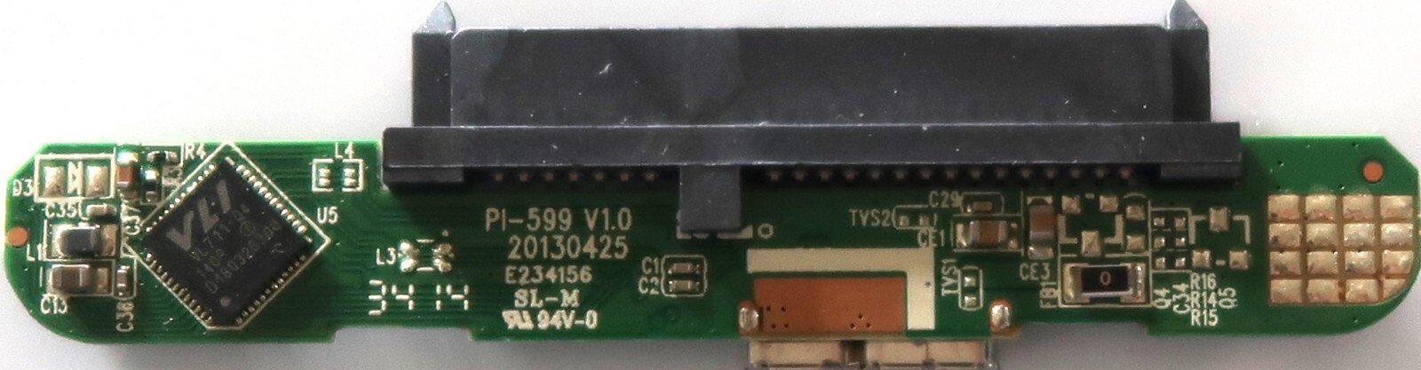 Toshiba PI-599-V1.0 20130425 E234156 SL-M Sata to USB 3.0 converter adapter PCB