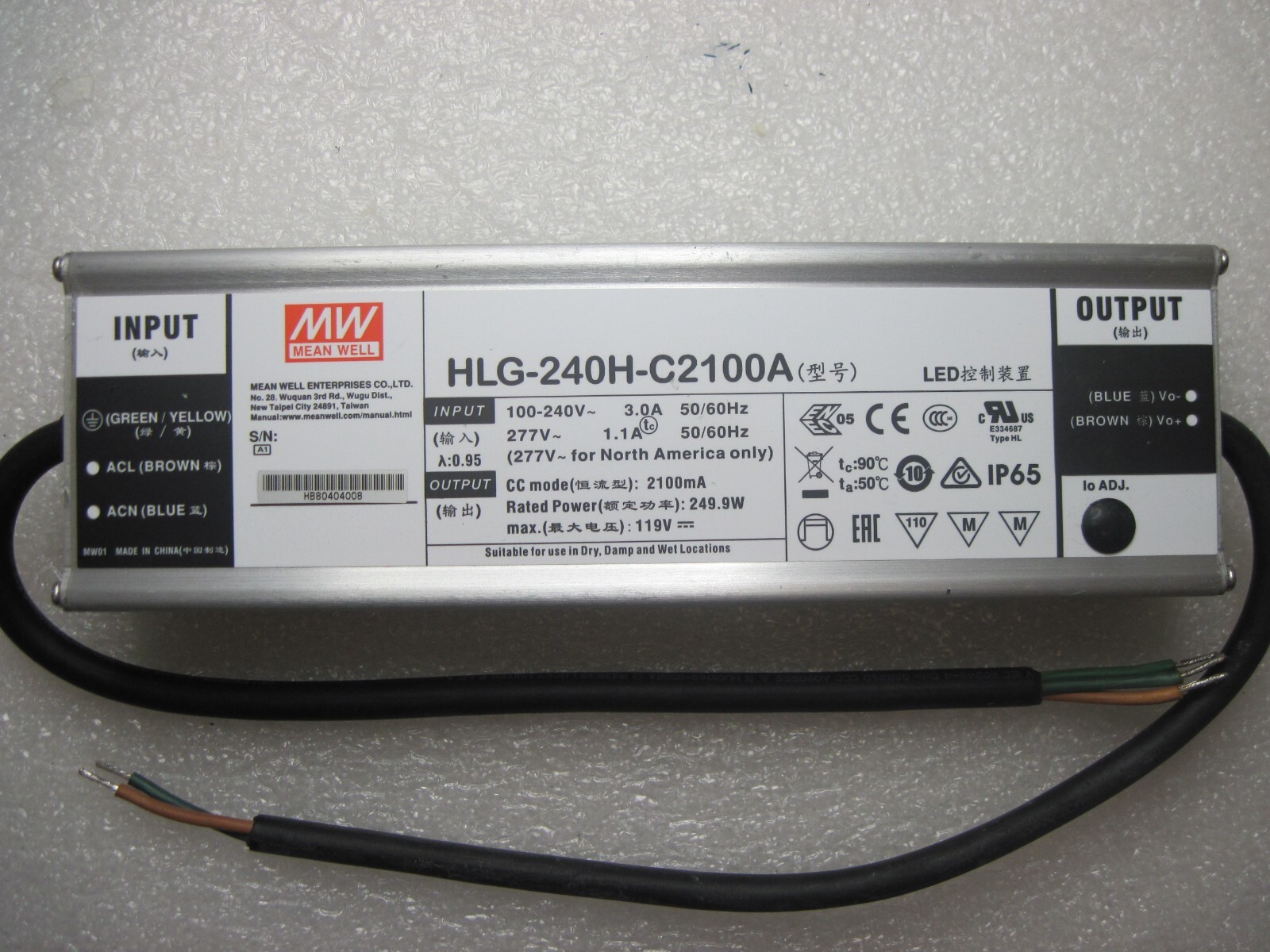 HLG-240H-C2100A MEAN WELL