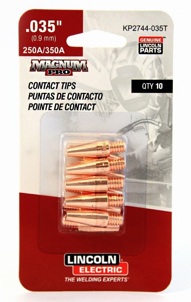 Genuine Lincoln KP2744-035T .035 Tapered Magnum Pro Contact Tips – 10 Pk