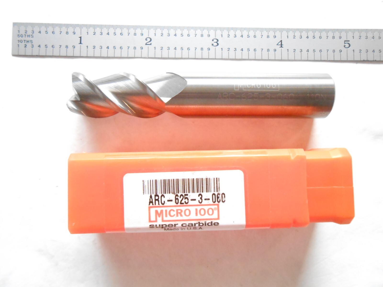 NEW MICRO 100 USA 5/8″ D X 1-1/4″ LOC X 3-1/2″ L X .060CR 3FL CC CARBIDE ENDMILL