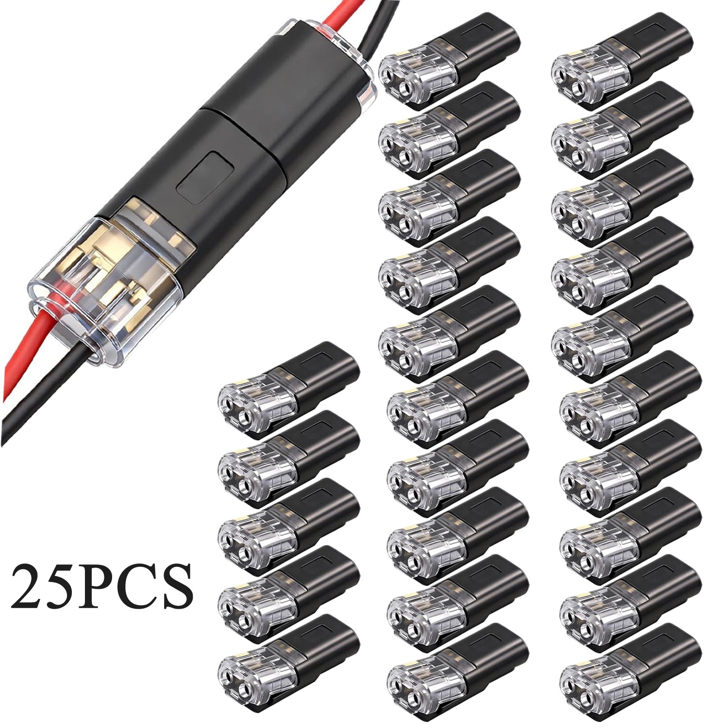 25-200PCS Double-Wire Plug-in Connector 2 Pin Led Light Strip Connectors New