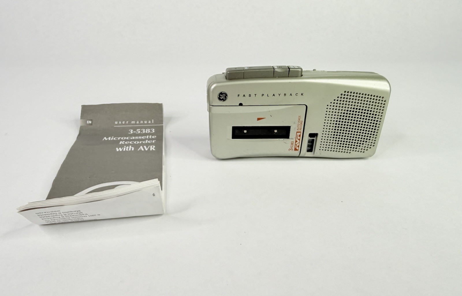 GE 3-5383A Microcassette Recorder AVR Fast Playback Voice Recorder For Parts