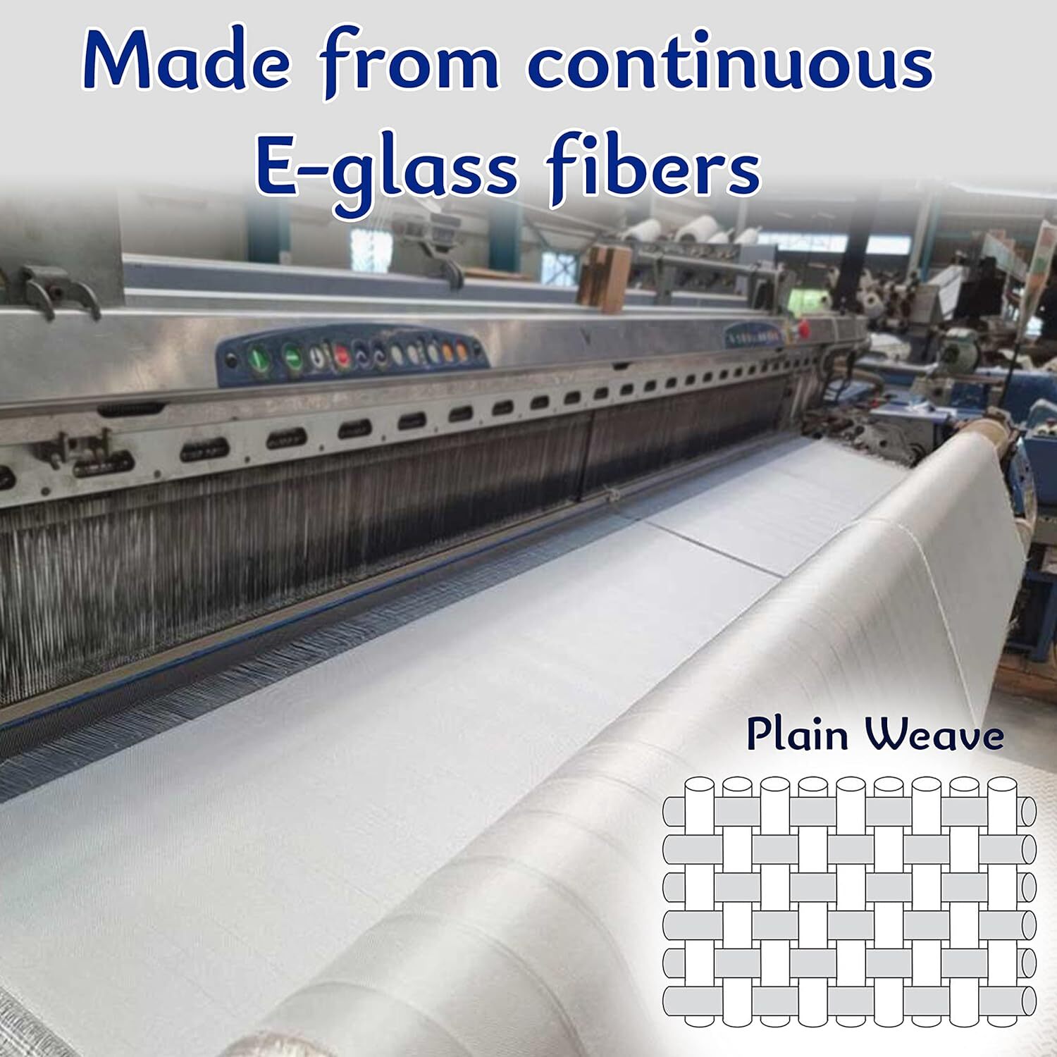 Fiberglass Cloth Mesh Woven Roving Glass Fiber Heat Resistance 50» X 12Ft 6OZ