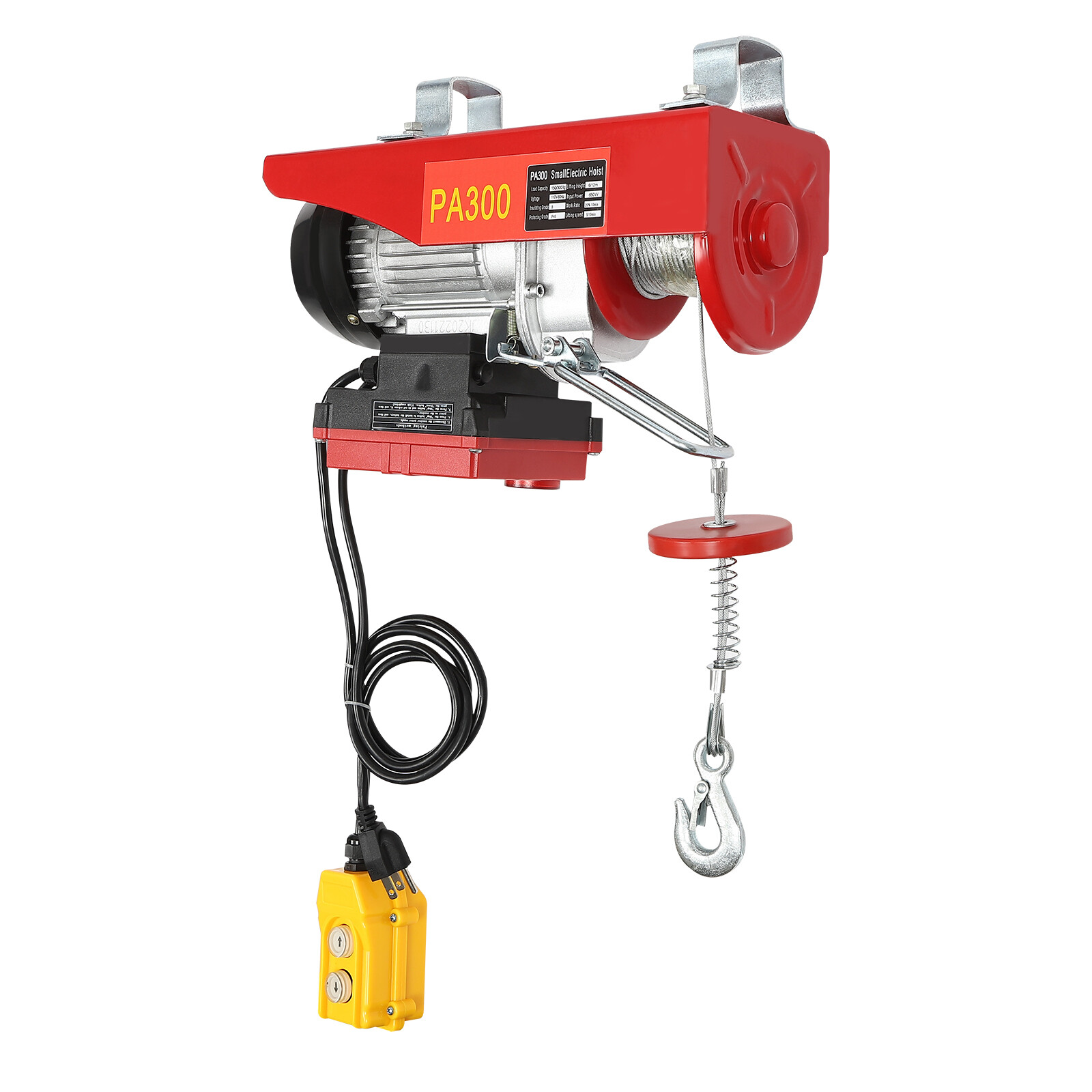 Electric Hoist 660LBS W/ Wireless Remote Control & Single/Double Slings Winch