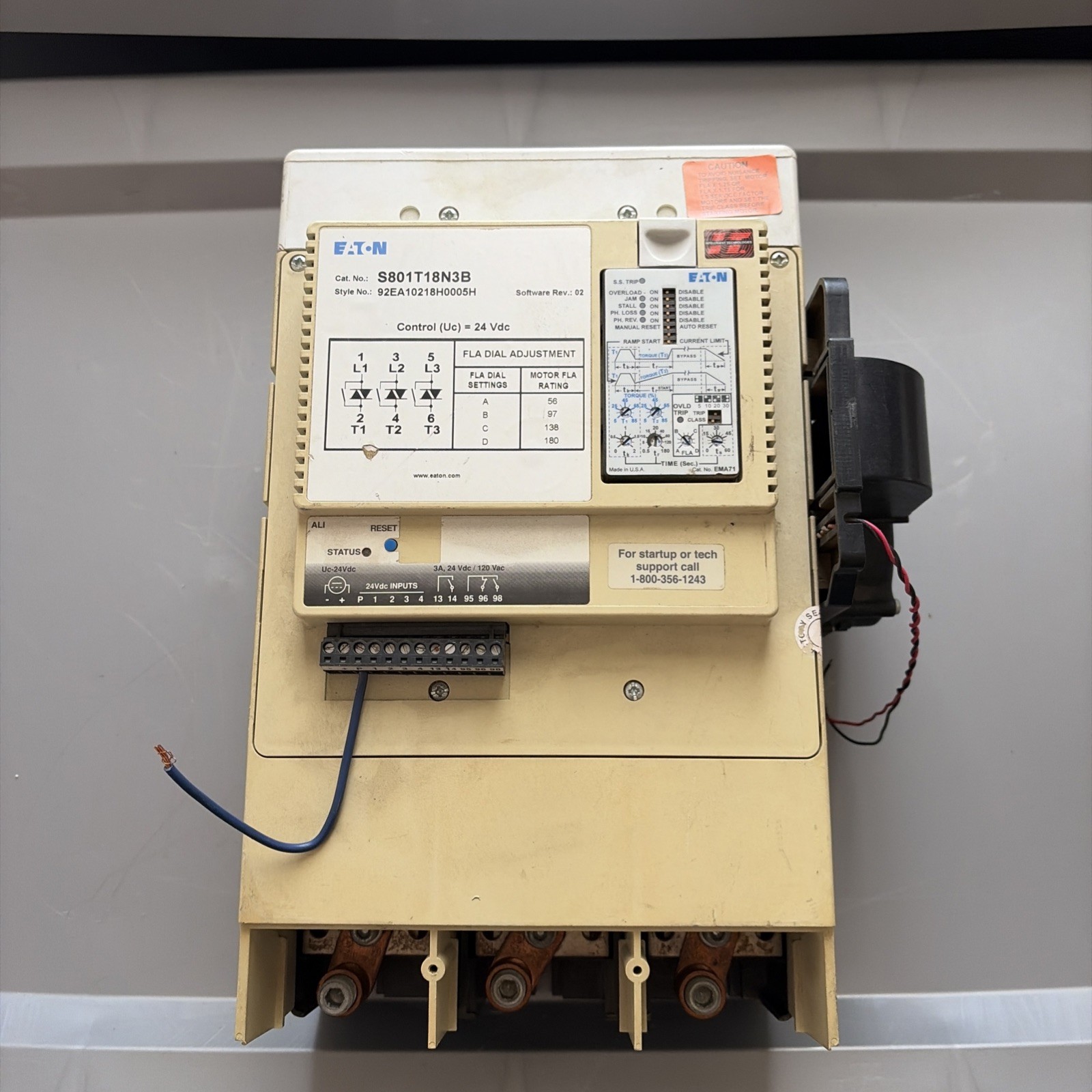 Eaton / Cutler Hammer S801T18N3B Soft Starter 150HP 180A 600V 3Ph Max