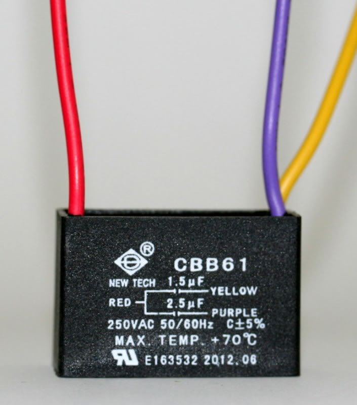 CEILING FAN CAPACITOR CBB61 1.5uf+2.5uf 3 WIRE