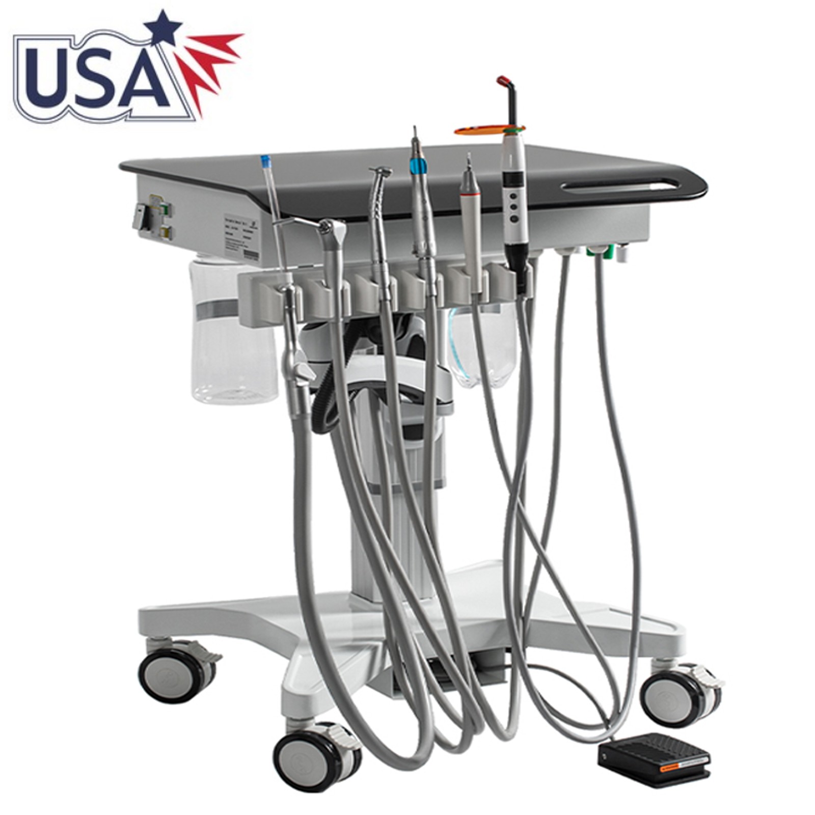Wall Hanging Dental Turbine Unit w/Air Compressor Portable Mobile Delivery Cart