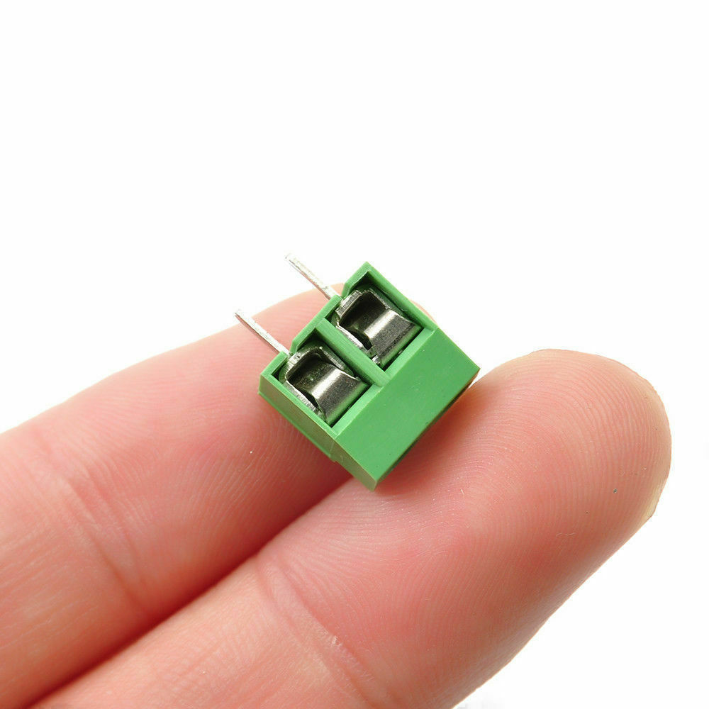 100Pcs 2-Pin Screw Terminal Block Connector 5.08mm PCB Mount Green KF301-2P 100X