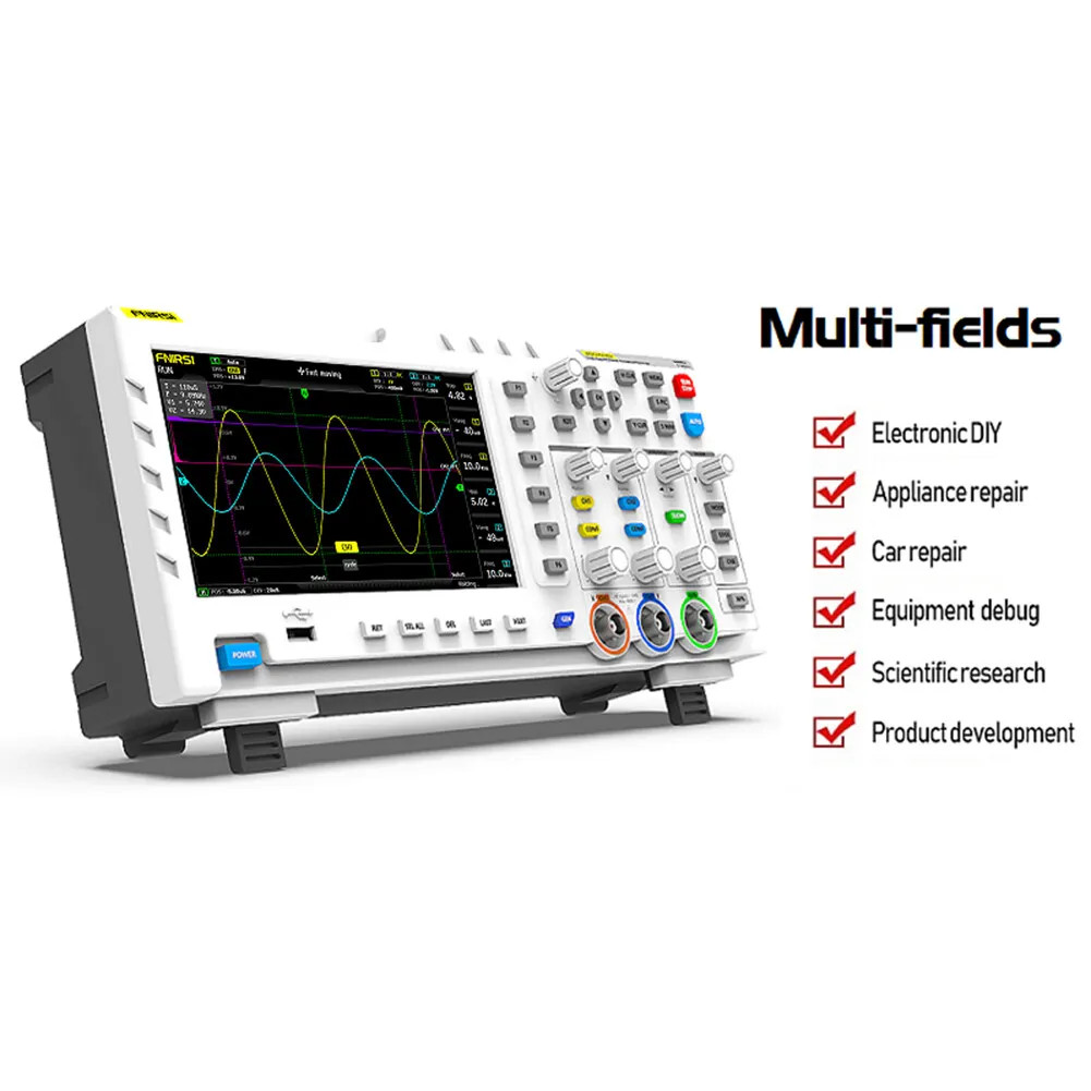 FNIRSI 1014D 7″ LCD 2 Channel Signal Generator Digital Storage Oscilloscope H0V2