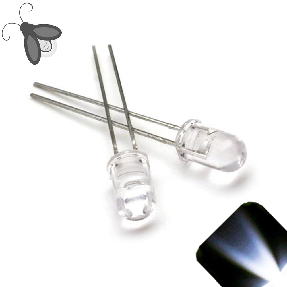 10 x LED 5mm Cool Clear White Breathing Fading Super Bright Pulse Firefly Light