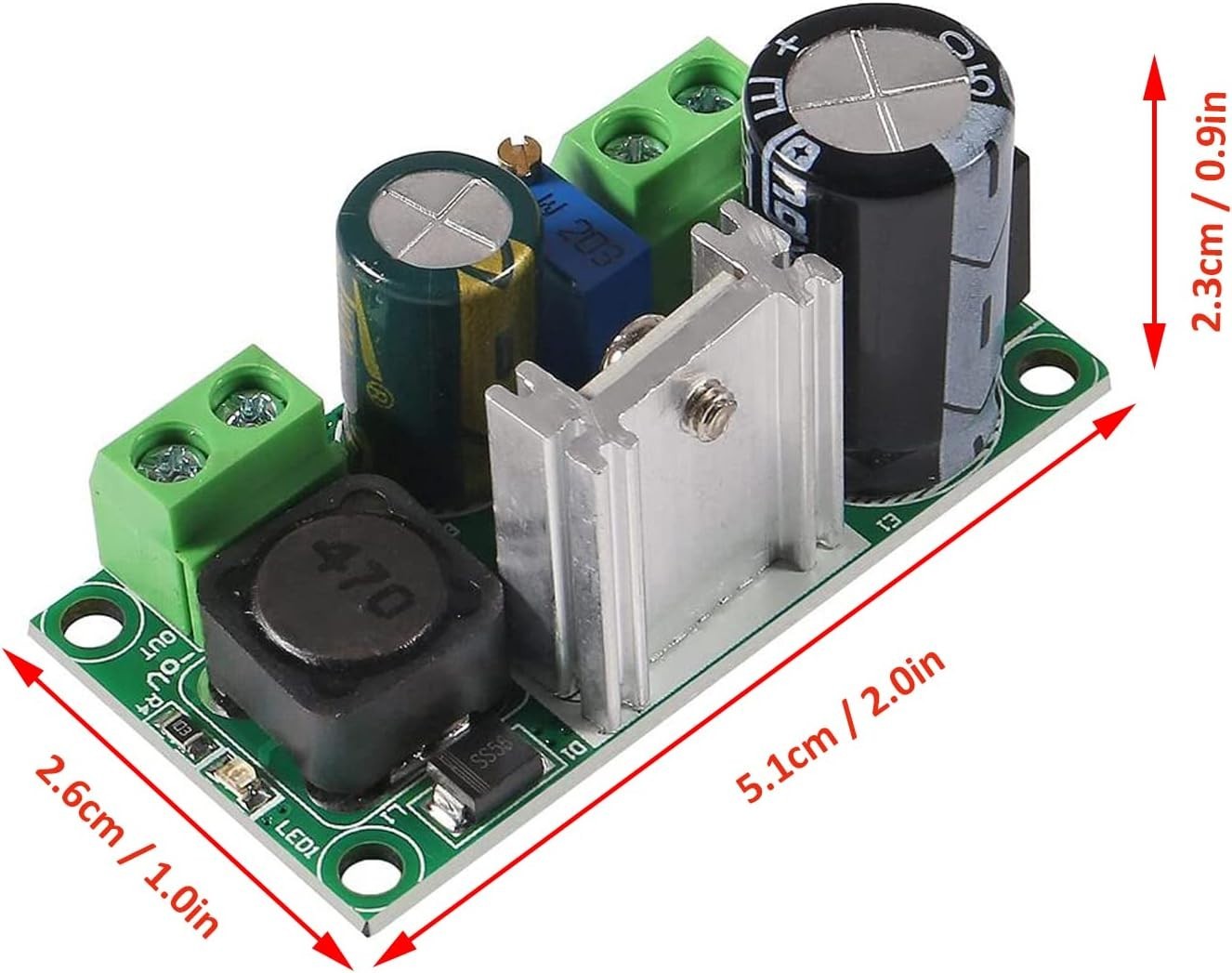 2PCS LM2596HV Buck Converter Module: Adjustable AC/DC Voltage Regulator 2A