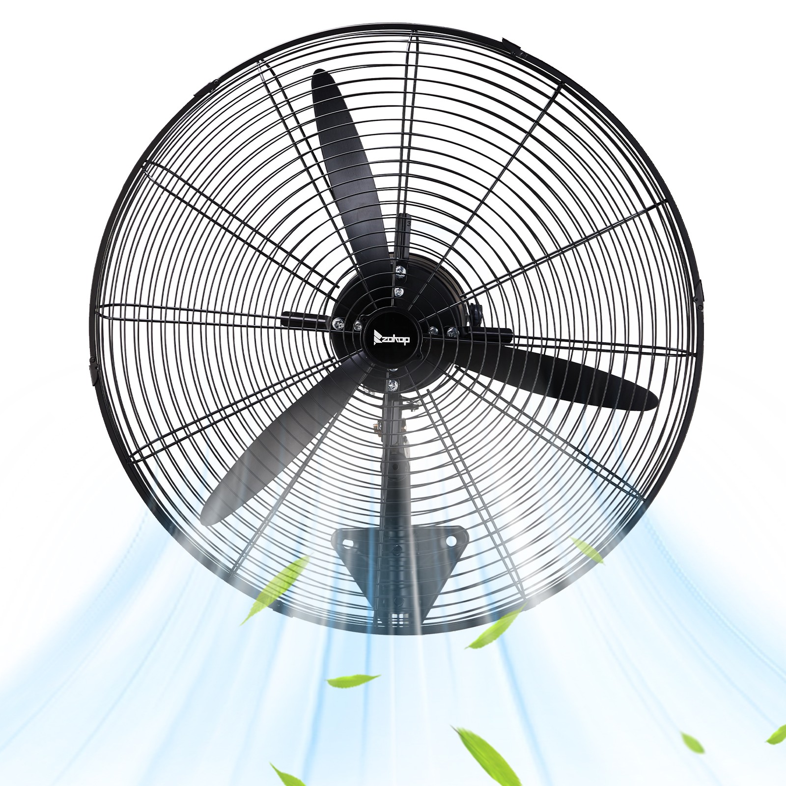 26″ Oscillating High Velocity Industrial Wall Mounted Heavy Duty Shop Fan, Black