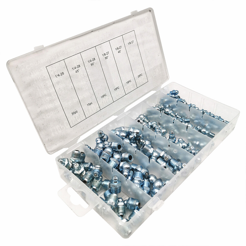 US110Pc Hydraulic Grease Assortment Lube Lubrication Assorted Zerk Straight90/45