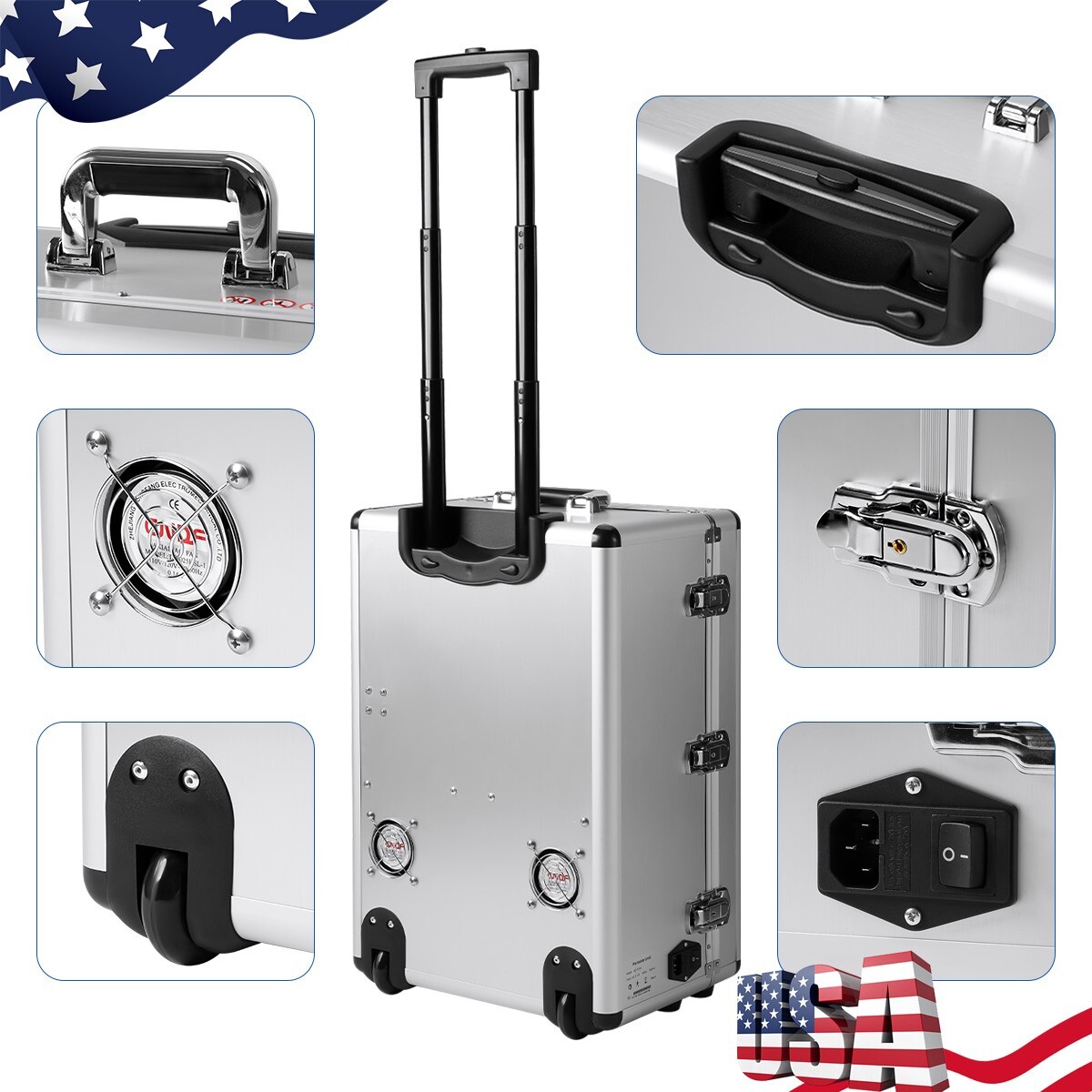Portable Dental Delivery Unit High-Strength Aluminum Box with Air Compressor
