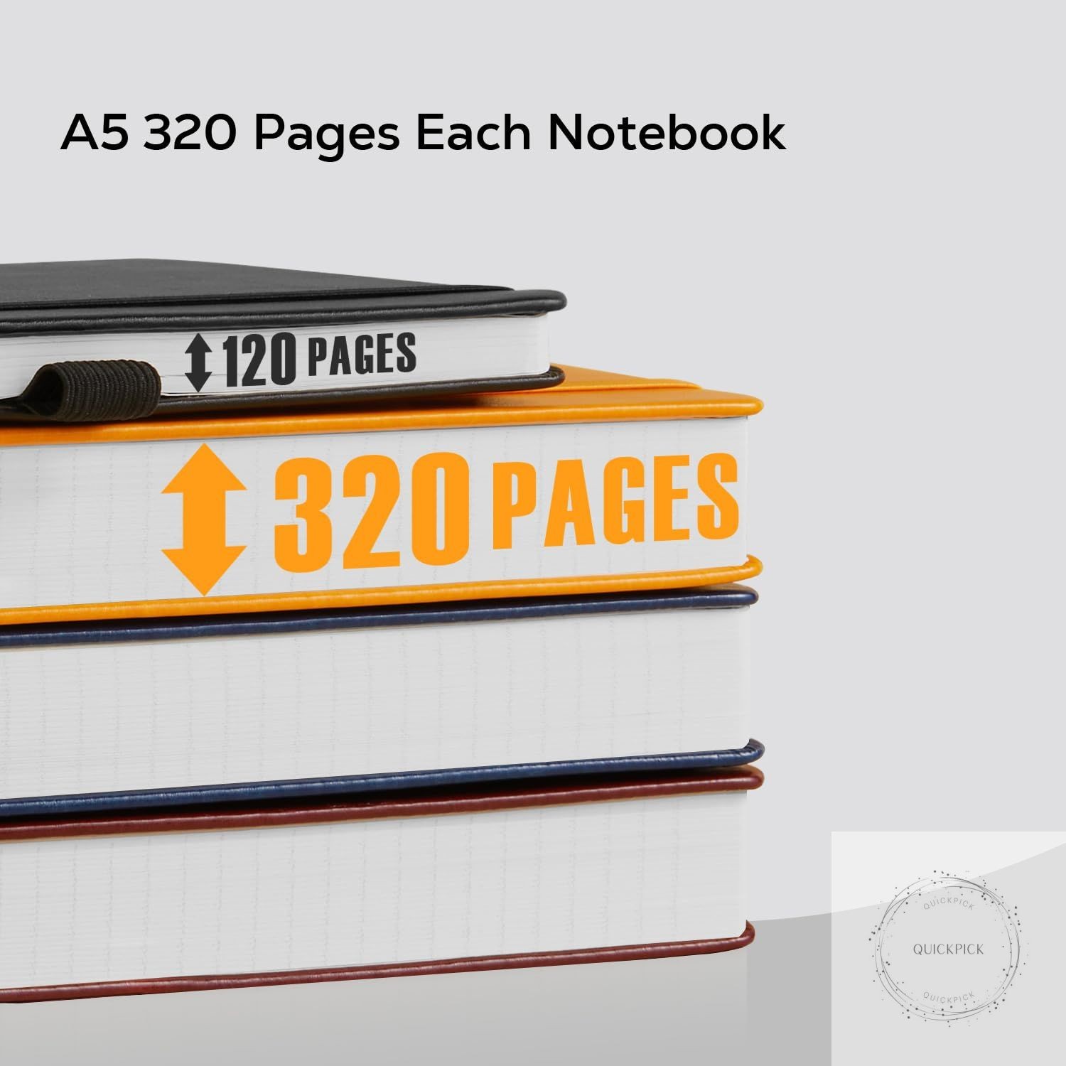 Hardcover Lined Notebook Journal for Writing, 320 Pages Leather Thick College
