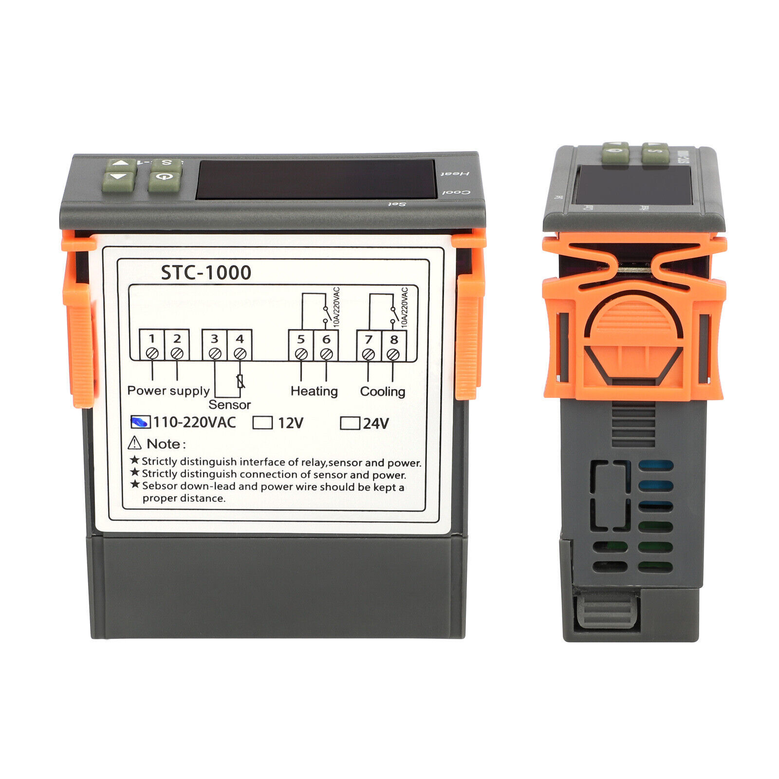 Digital Temperature Controller STC-1000 Thermostat w/ NTC Sensor AC 110V 220V