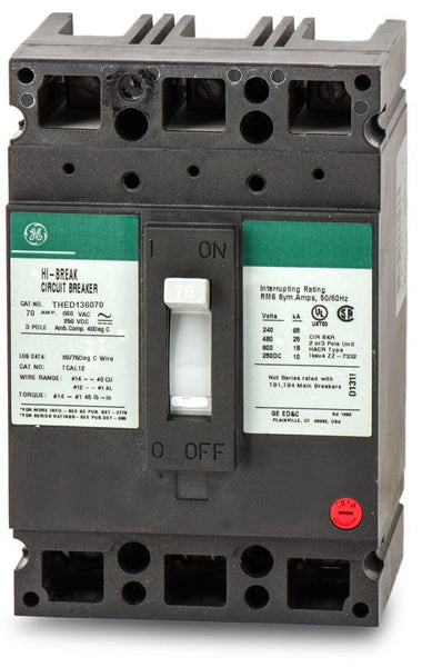 THED136070WL – GE – Molded Case Circuit Breaker Feed-Thru – 70 Amp 3 Pole 600V