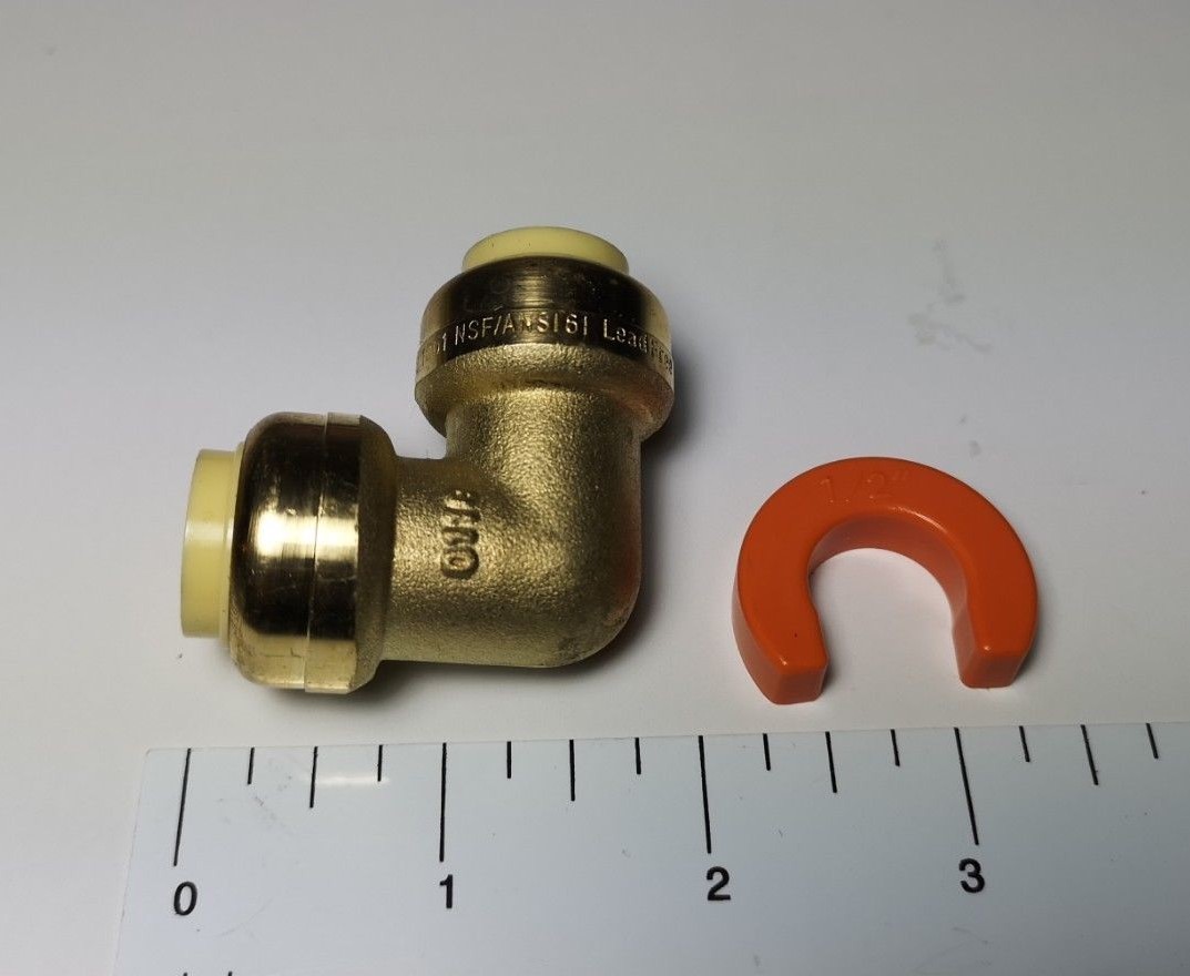 12 Pcs 1/2″ Push Fit Elbow with 1 Free Disconnect Clip