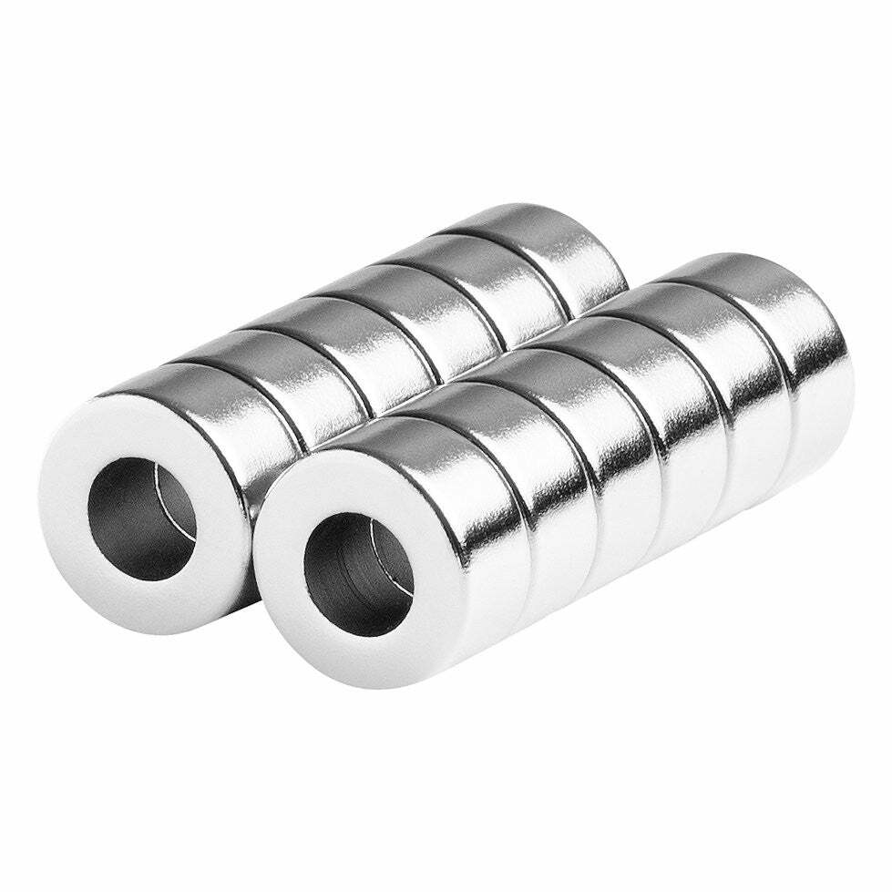 1/2 x 1/4 x 1/4 Inch Neodymium Rare Earth Ring/Donut Magnets N42 (12 Pack)