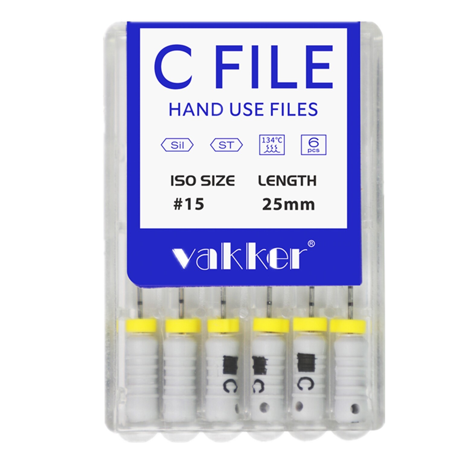 6pcs Dental Endodontic Root Canal Hand Use C Files Stainless Steel 21/25mm