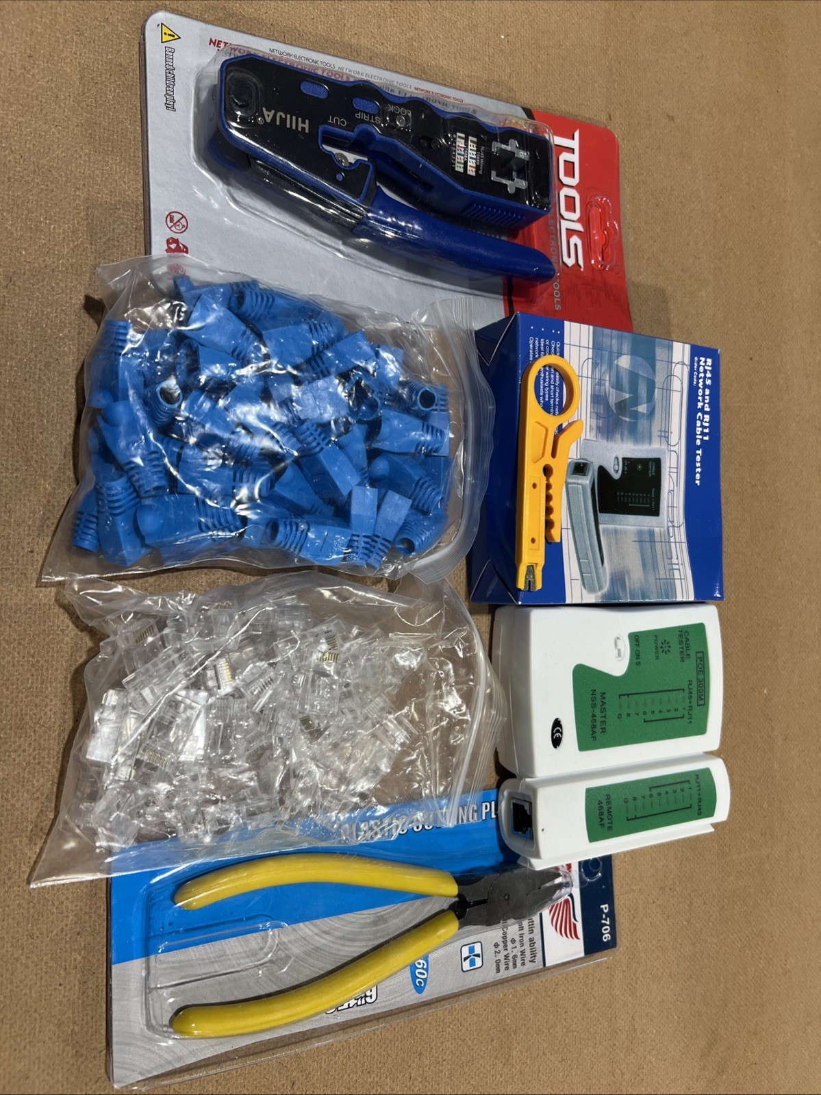 NEW RJ45 Pass Through Networking Crimp Tool Kit Cat5 Cat6 Network Crimping – SXD