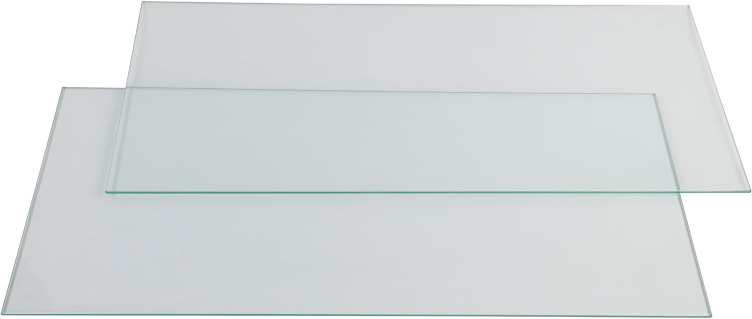 Tempered Glass Shelves 10″ Wide x 24″ Long x 3/16″ Set of 2 Beveled Edges