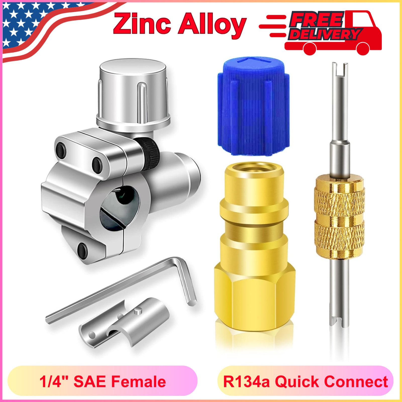 A/C Retrofit Valve Kit-Refrigerant Retrofit Valve Set with R12 to R134A Low Side