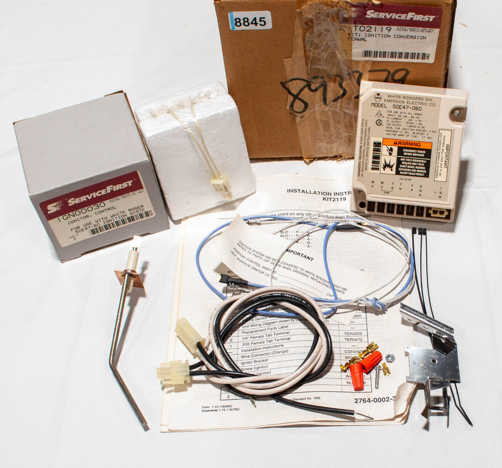 Trane Service First Trane KIT2119 Ignition Module 50E47-060 Igniter IGN0030 Rod