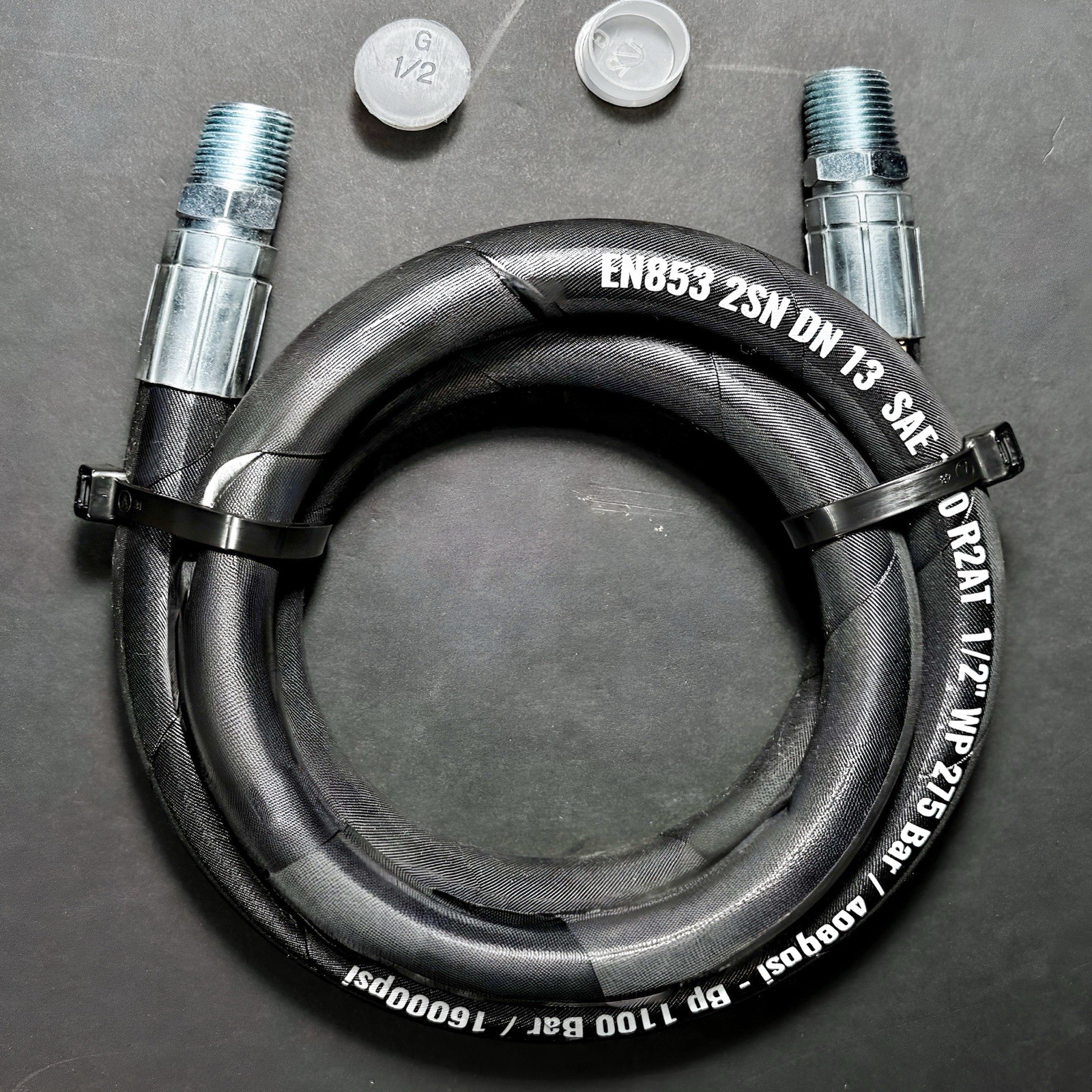 1/2″ Hydraulic Hose Assembly with 1/2 Male Pipe NPT Ends, (4,000psi)