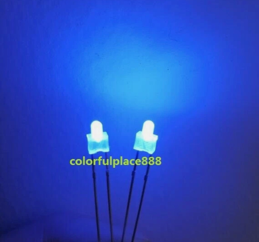 100pcs, 2mm Round Top Diffused Red Yellow Blue Green White LED Diodes Leds Light