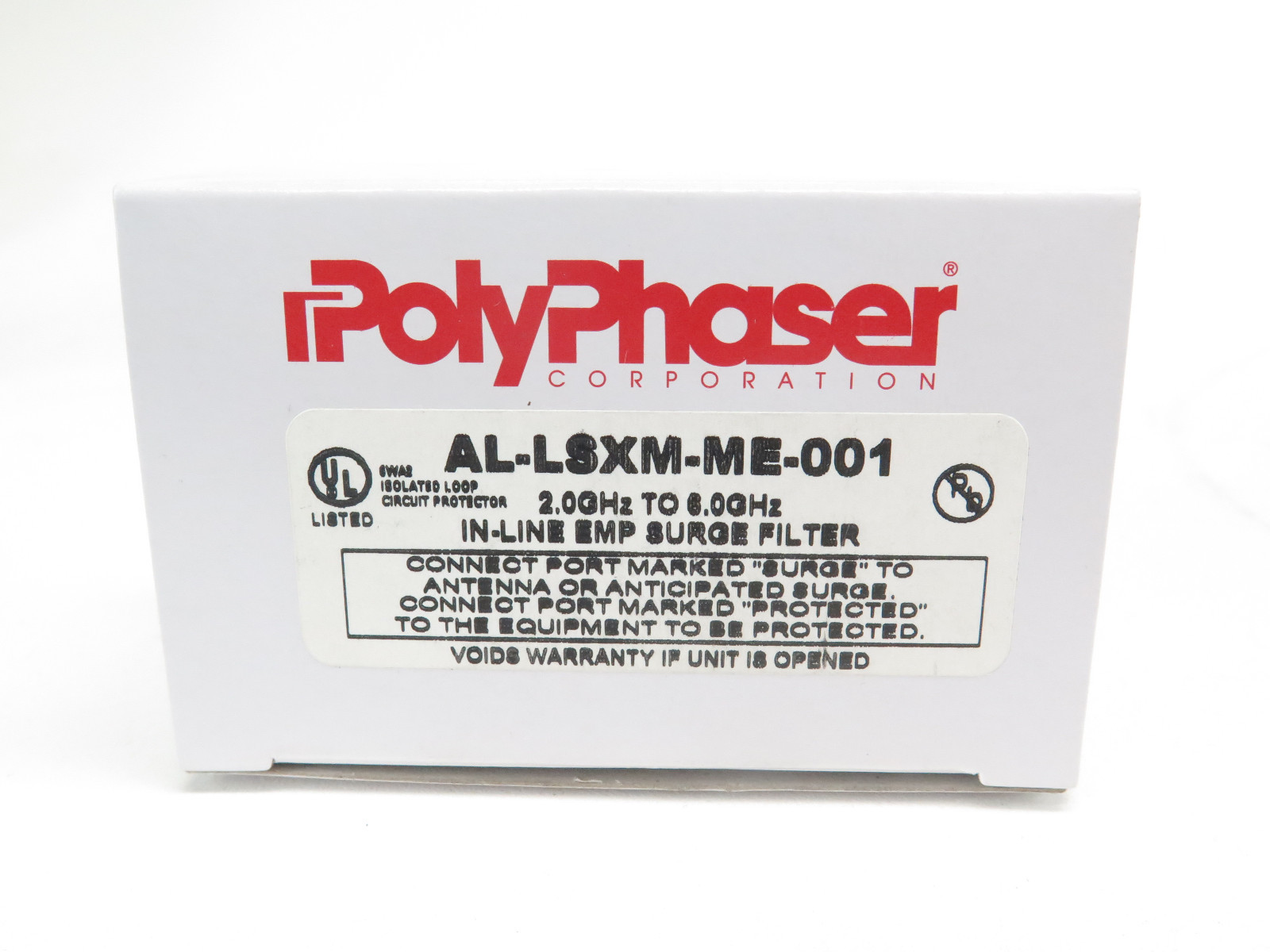 PolyPhaser AL-LSXM-ME-001 AP-LAR-1 2.0 – 6.0GHz In-Line EMP Surge Filter