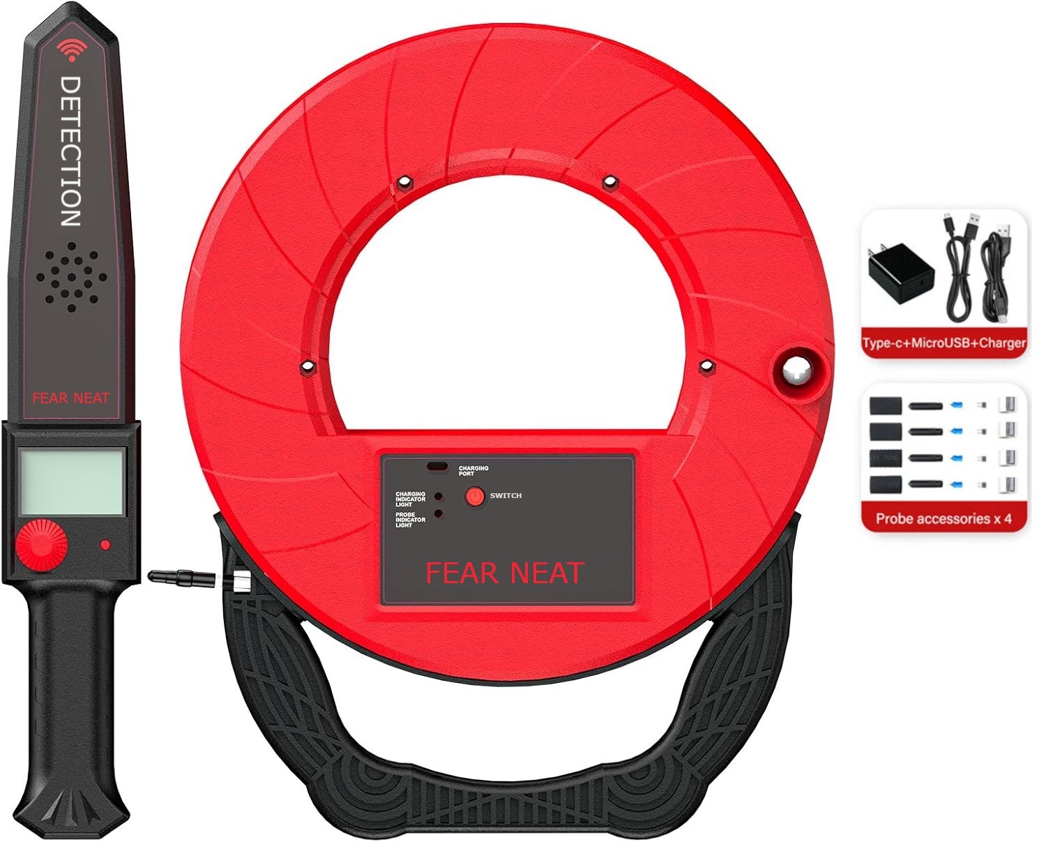 Pipe Blockage Detector Locators 100ft/30m Waterproof for PVC Plastic Metal