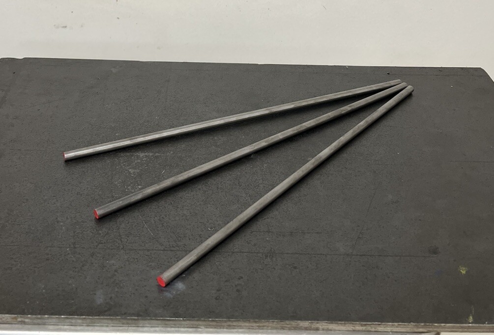 M2 Tool Steel Round Rods 1/4″ (.265 OD) x 12″ | High Speed Steel | 3 Pack