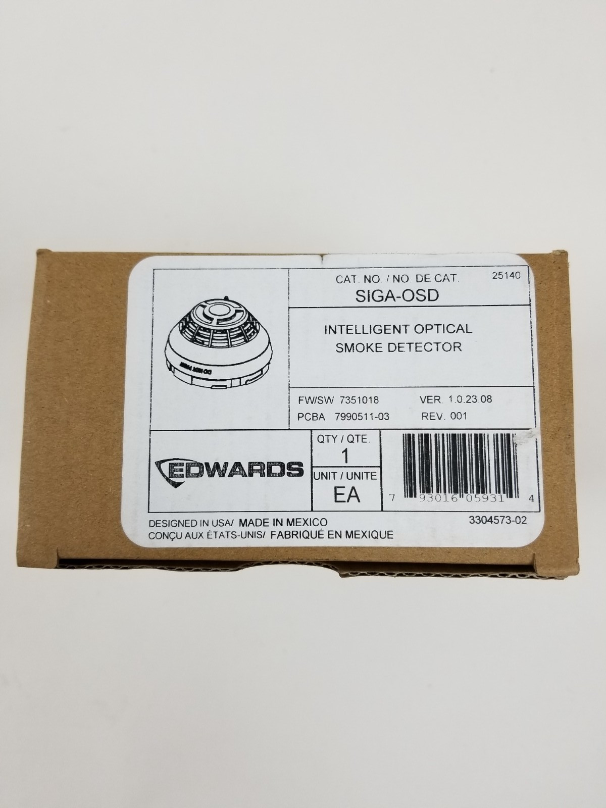Edwards SIGA-OSD Optical Smoke Detector White NEW